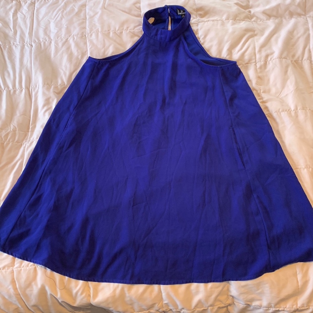Lulus Love of Mine Royal Blue Halter Swing Dress Small